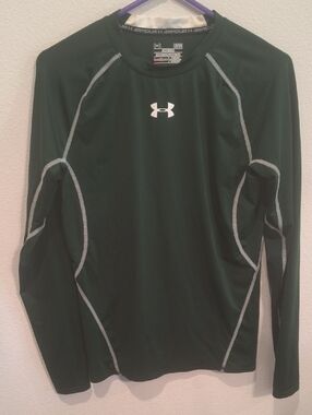 Under Armour Forest Green Long Sleeve Compression Heat Gear Large
